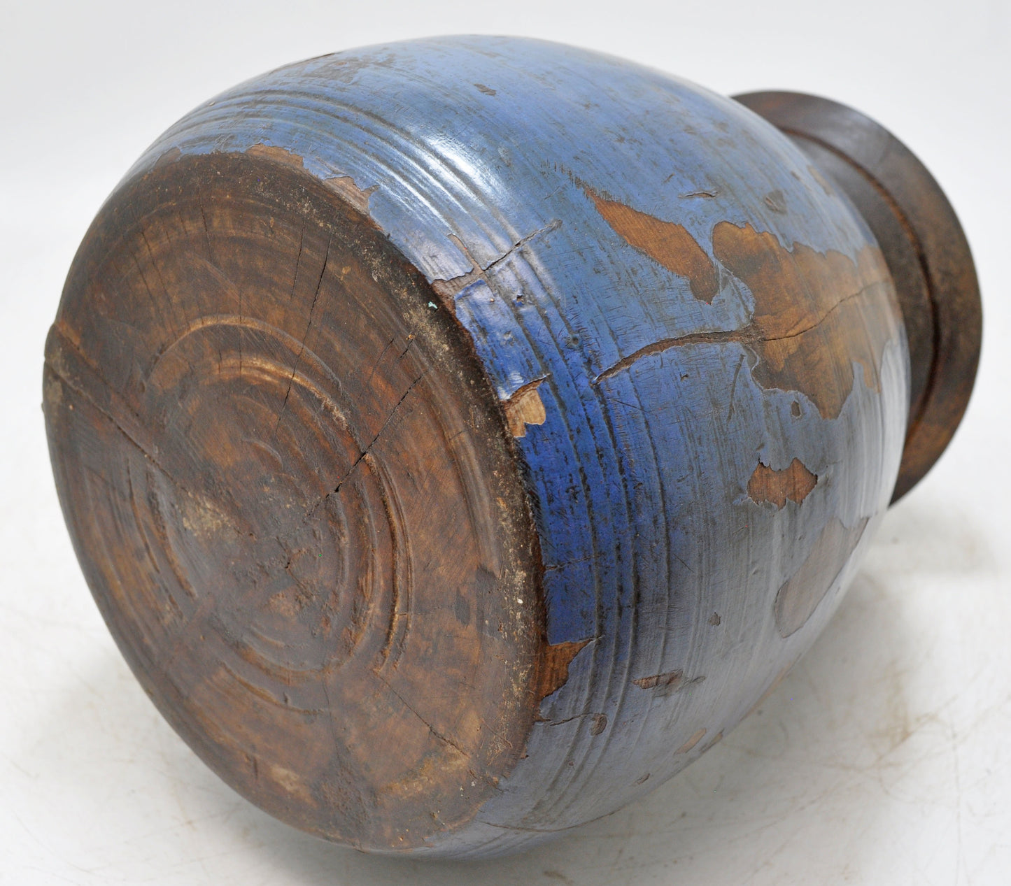 Antique Wooden Himalayan Water Pot Matka Original Old Hand Carved