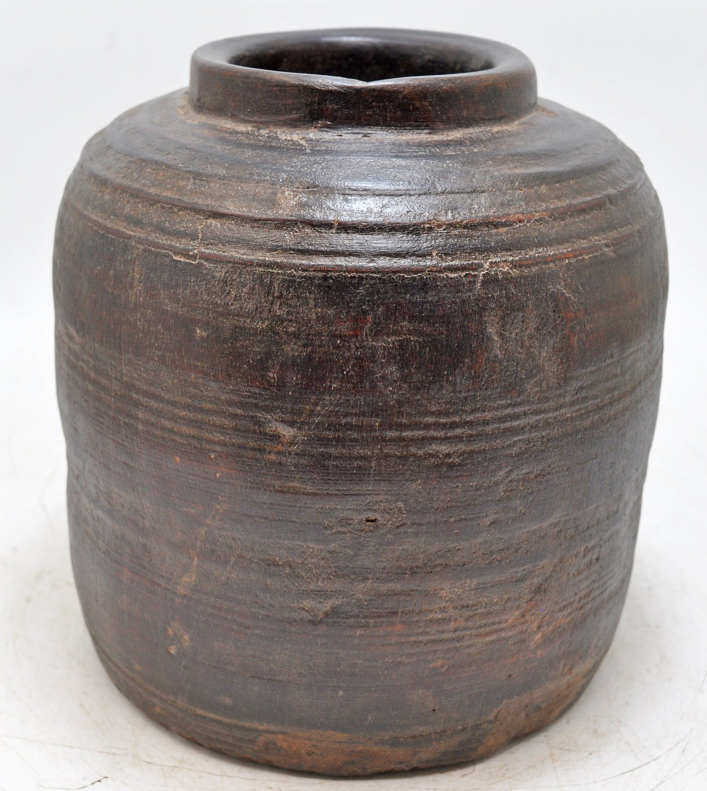 Antique Wooden Himalayan Water Pot Matka Original Old Hand Carved