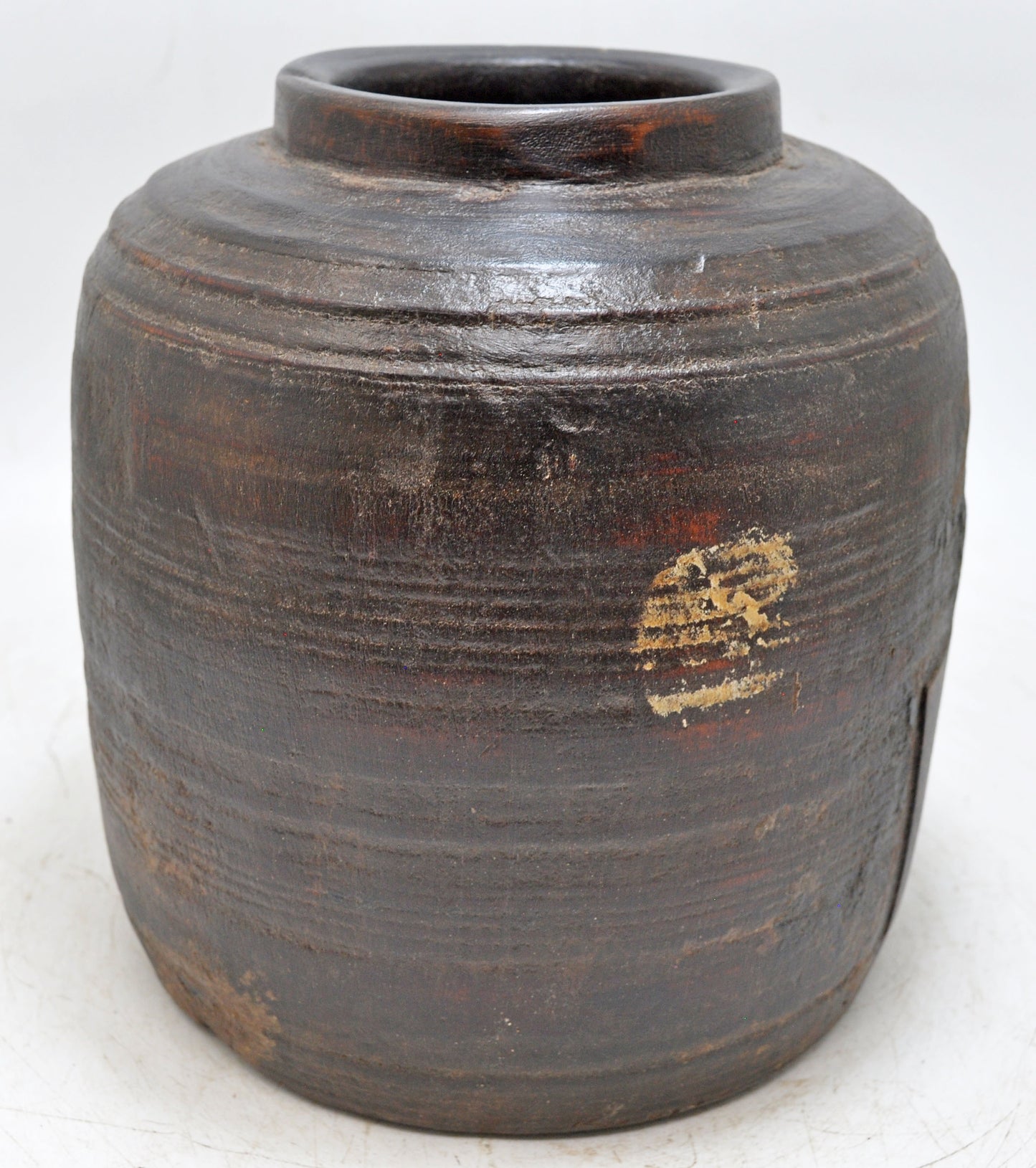 Antique Wooden Himalayan Water Pot Matka Original Old Hand Carved