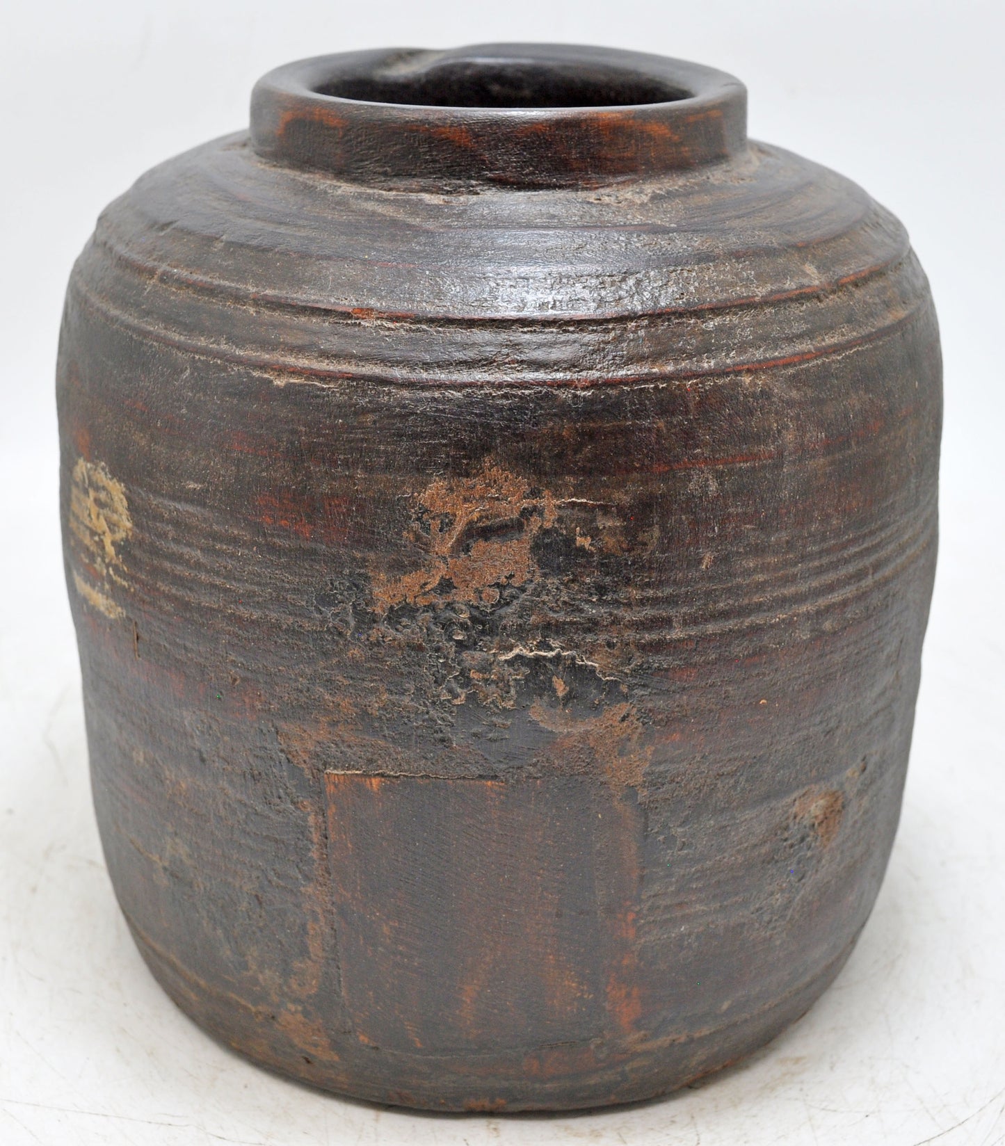 Antique Wooden Himalayan Water Pot Matka Original Old Hand Carved