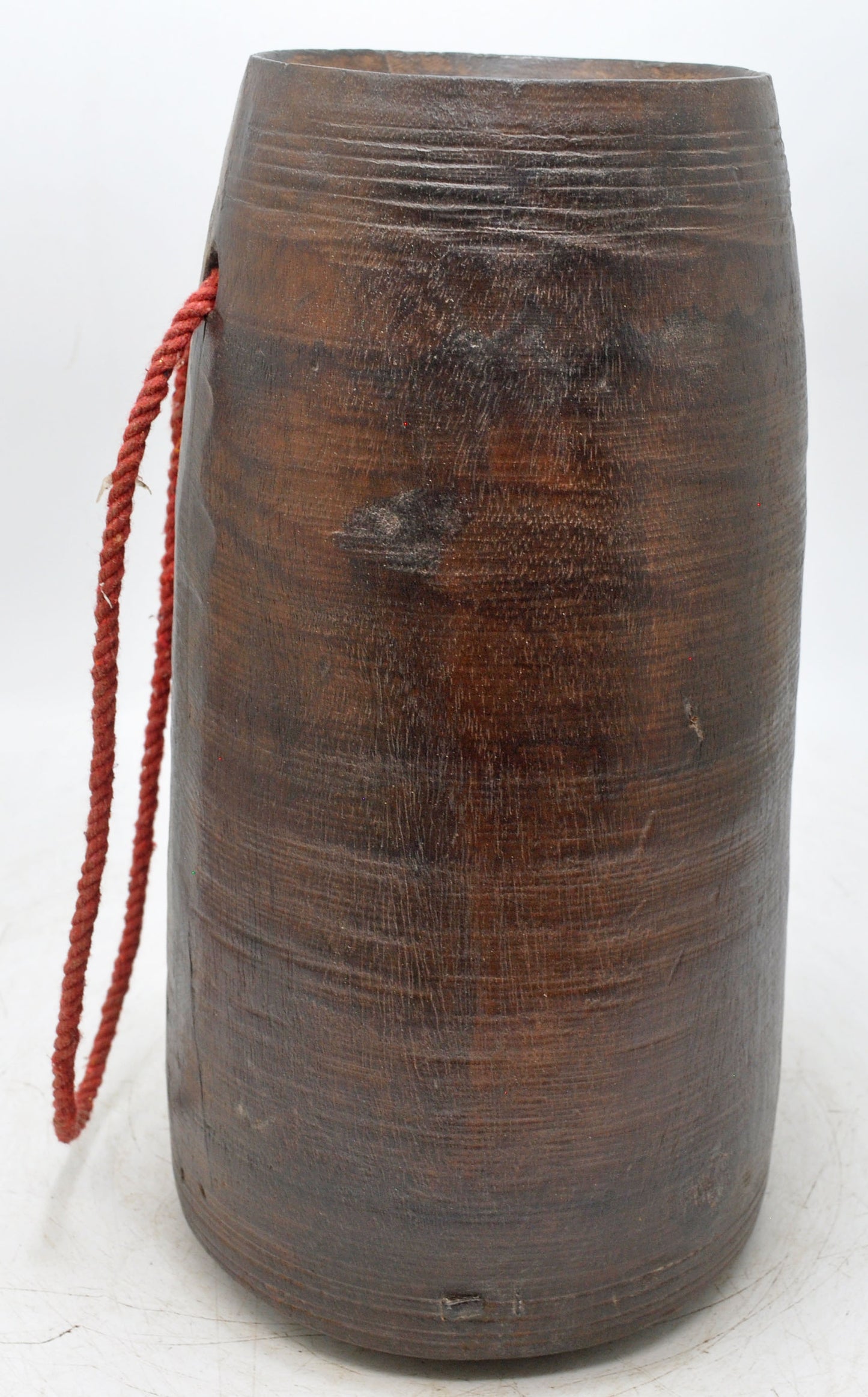 Antique Wooden Himalayan Water Pot Matka Original Old Hand Carved