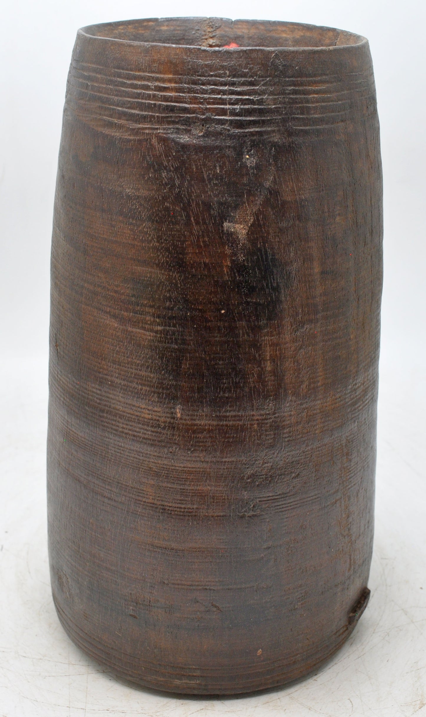 Antique Wooden Himalayan Water Pot Matka Original Old Hand Carved