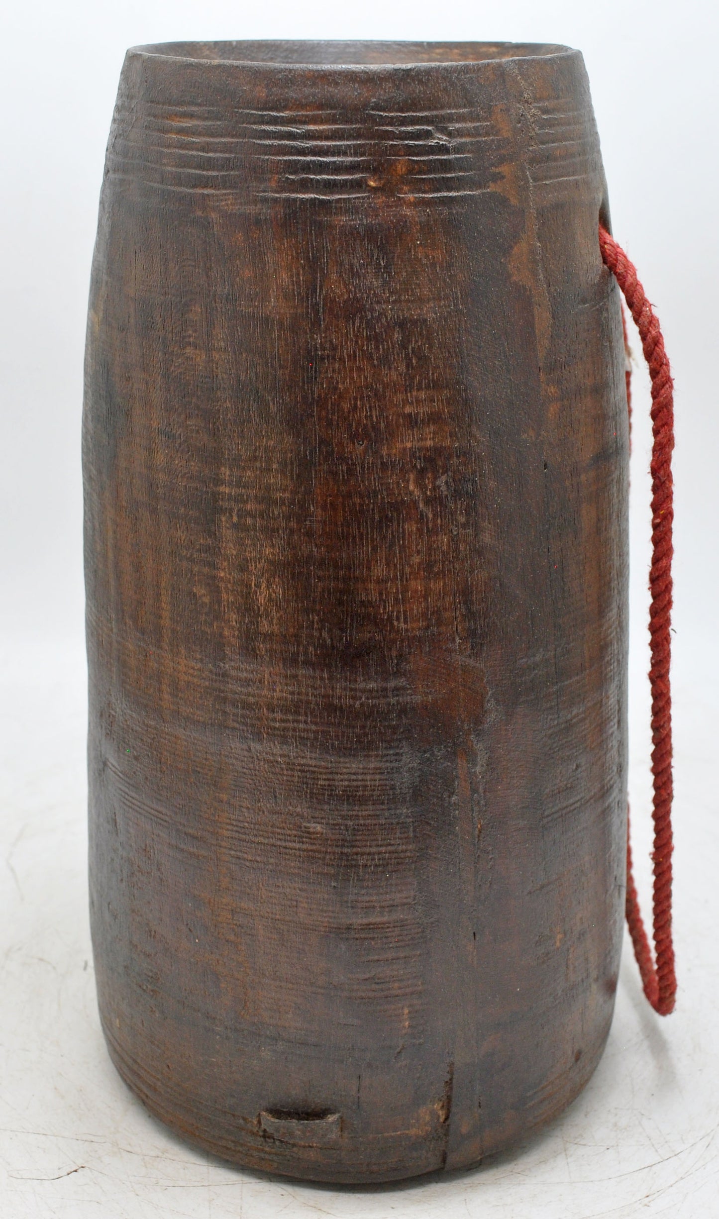 Antique Wooden Himalayan Water Pot Matka Original Old Hand Carved