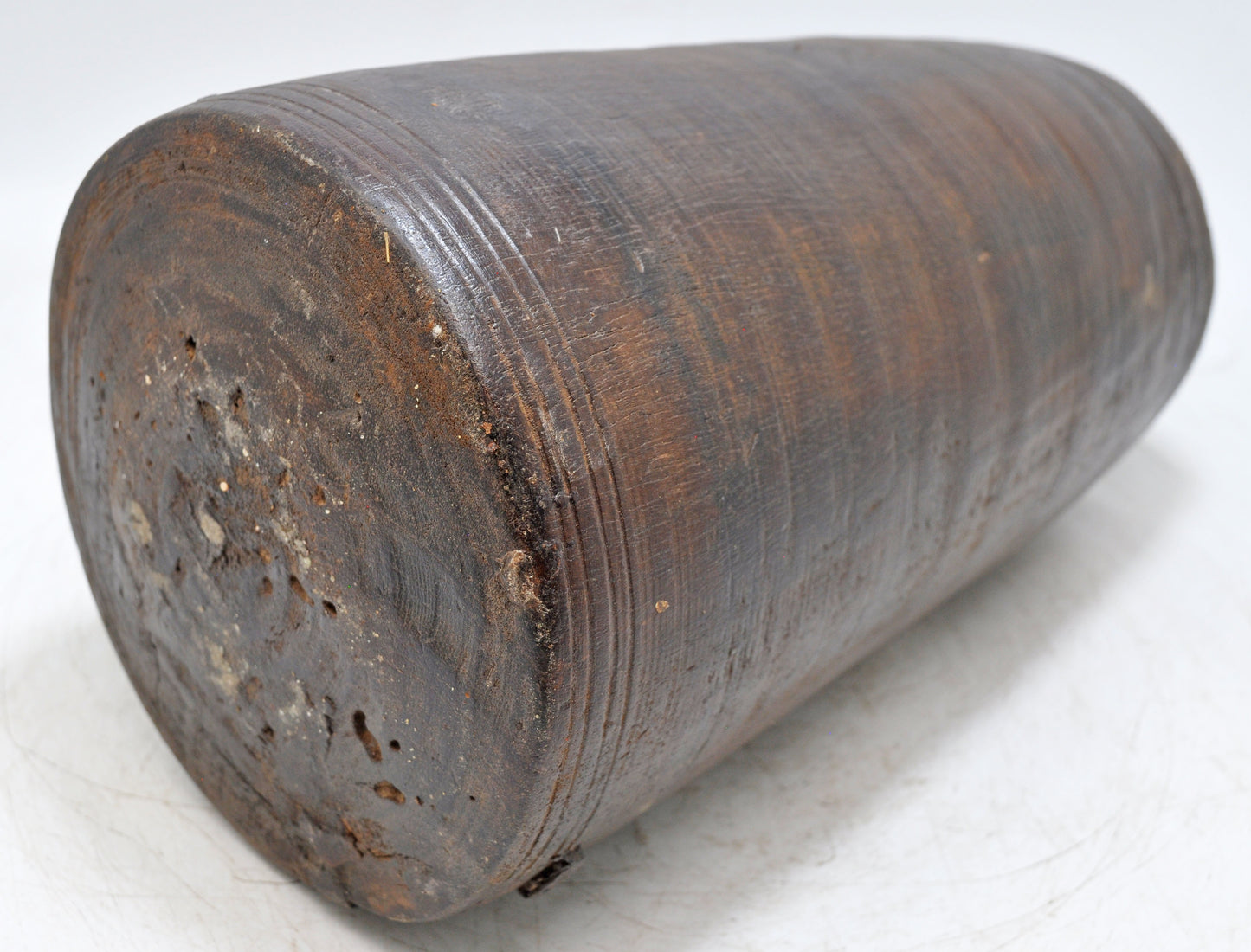 Antique Wooden Himalayan Water Pot Matka Original Old Hand Carved