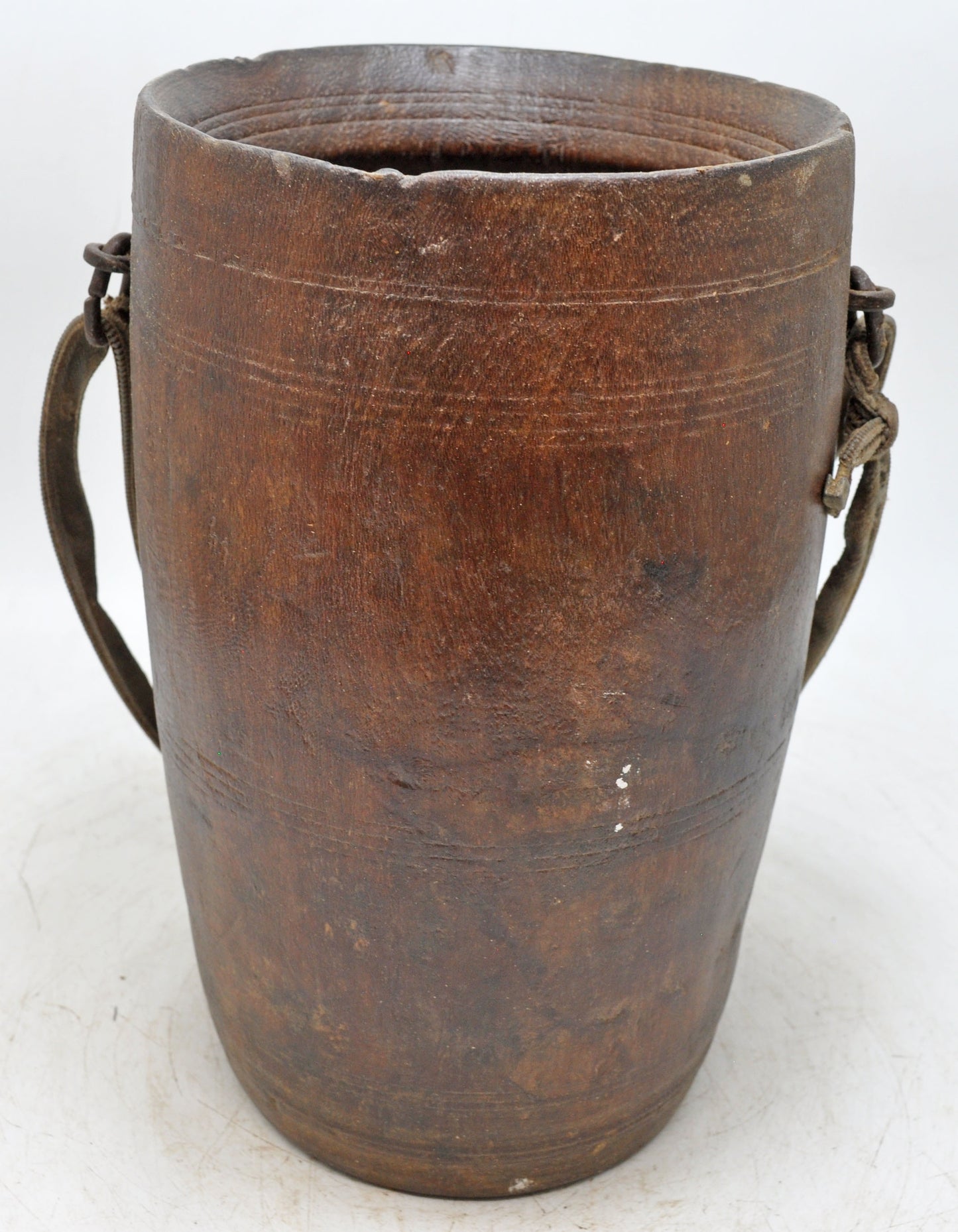 Antique Wooden Himalayan Water Pot Matka Original Old Hand Carved