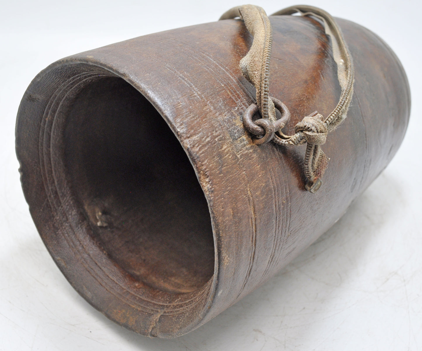 Antique Wooden Himalayan Water Pot Matka Original Old Hand Carved