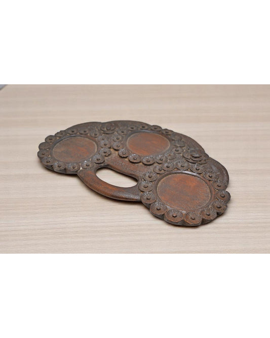 Vintage Wooden Small Serving Tray Original Old Hand Carved
