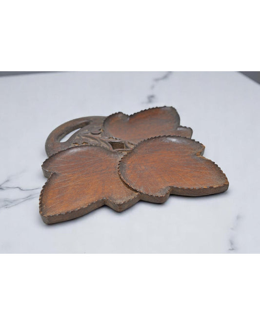Vintage Wooden Small Serving Tray Original Old Hand Carved