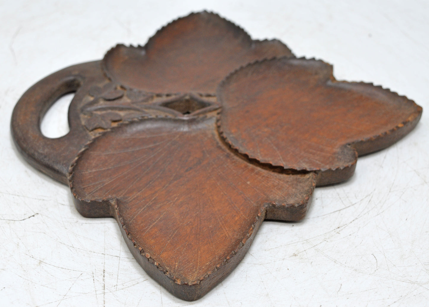 Vintage Wooden Small Serving Tray Original Old Hand Carved