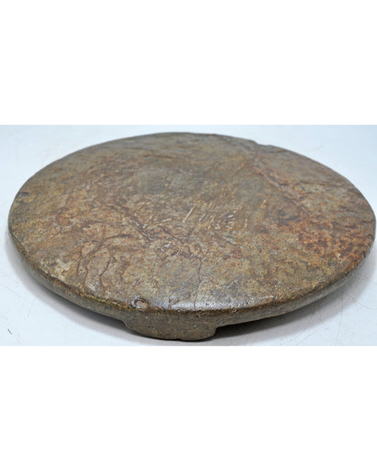 Antique Sand Stone Large Round Chapati Bread Rolling Plate Original Old Hand Carved