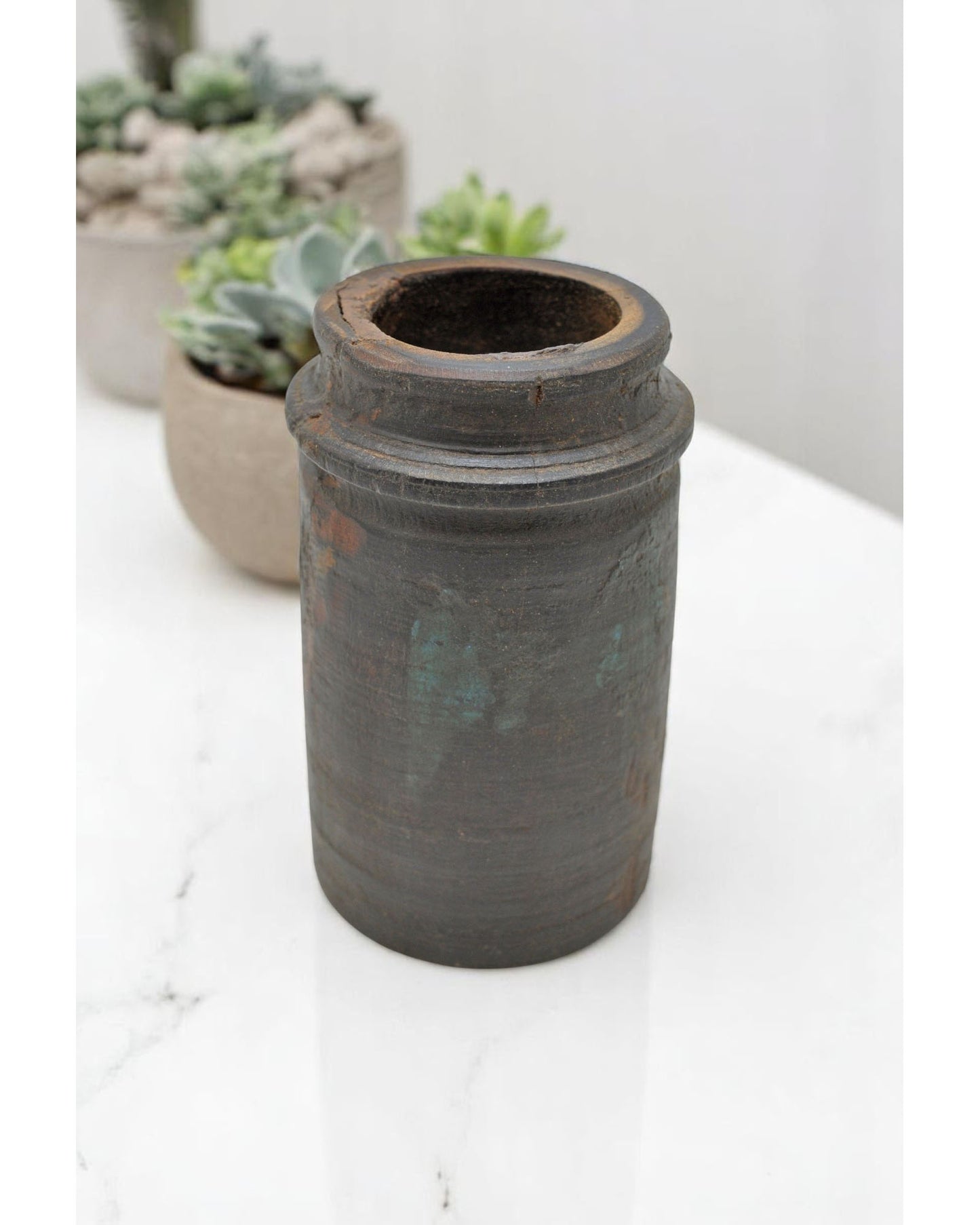 Antique Wooden Small Himalayan Water Pot Original Old Hand Carved