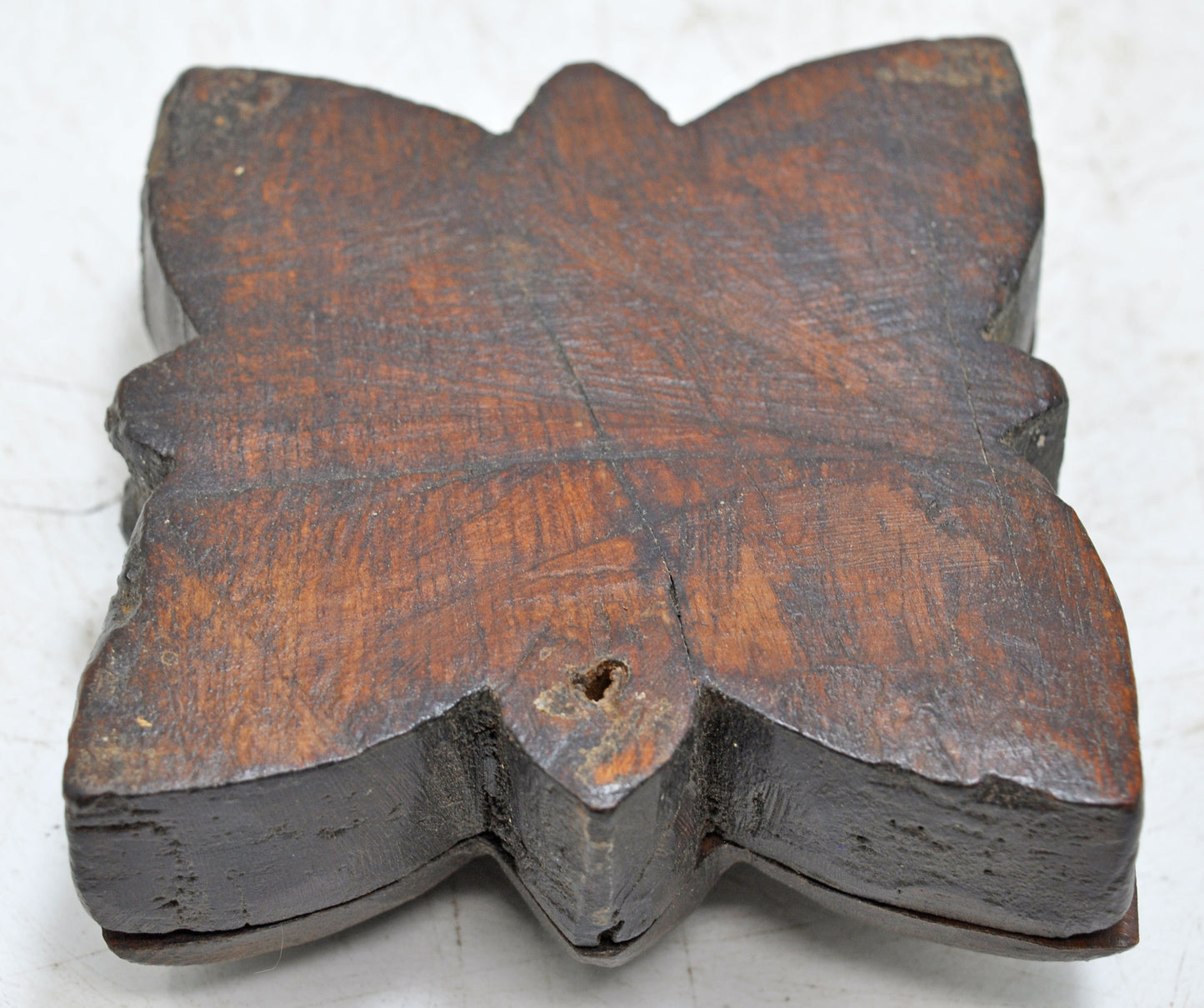 Antique Wooden Kitchenware Spice Box Original Old Hand Carved