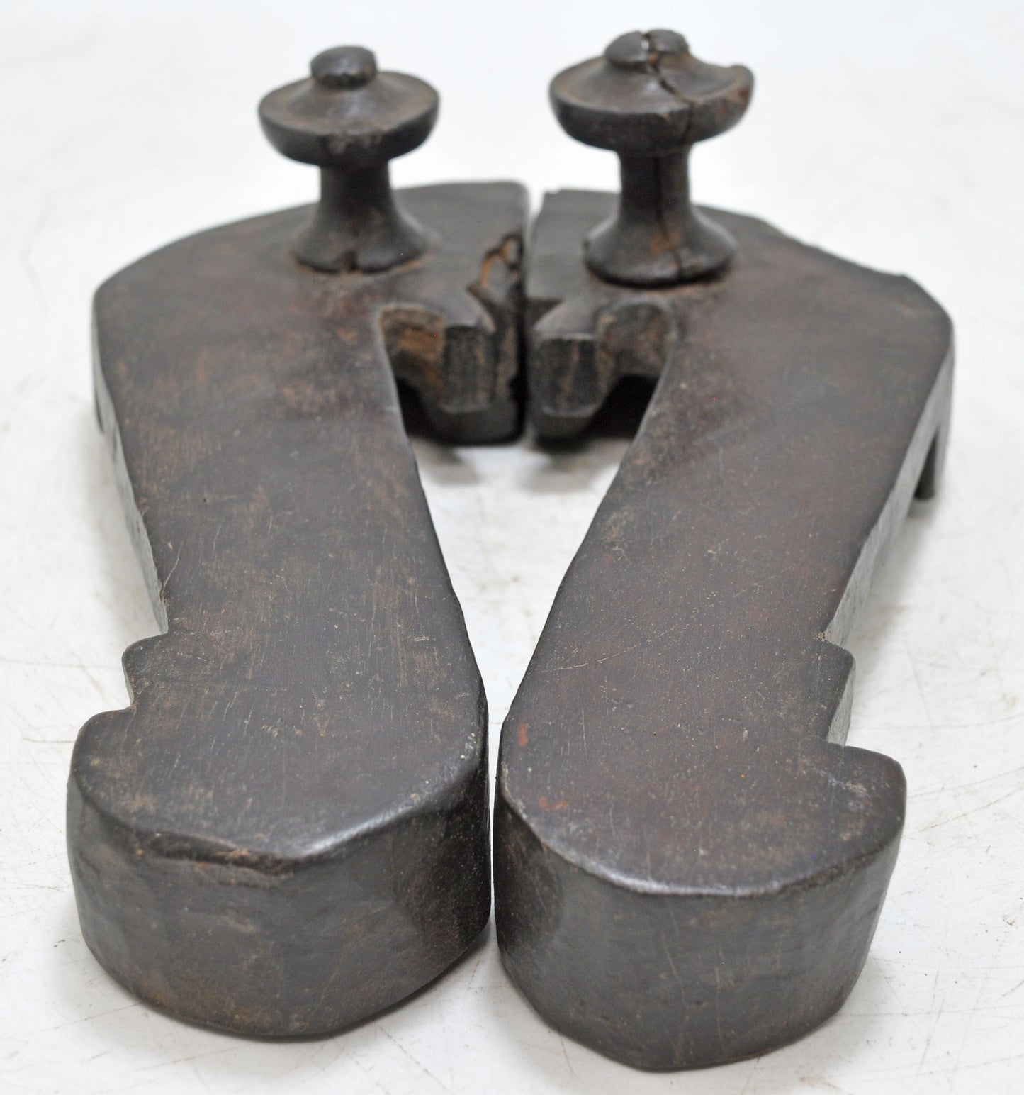 Antique Wooden Holy Man's Slippers Pair Original Old Fine Hand Carved