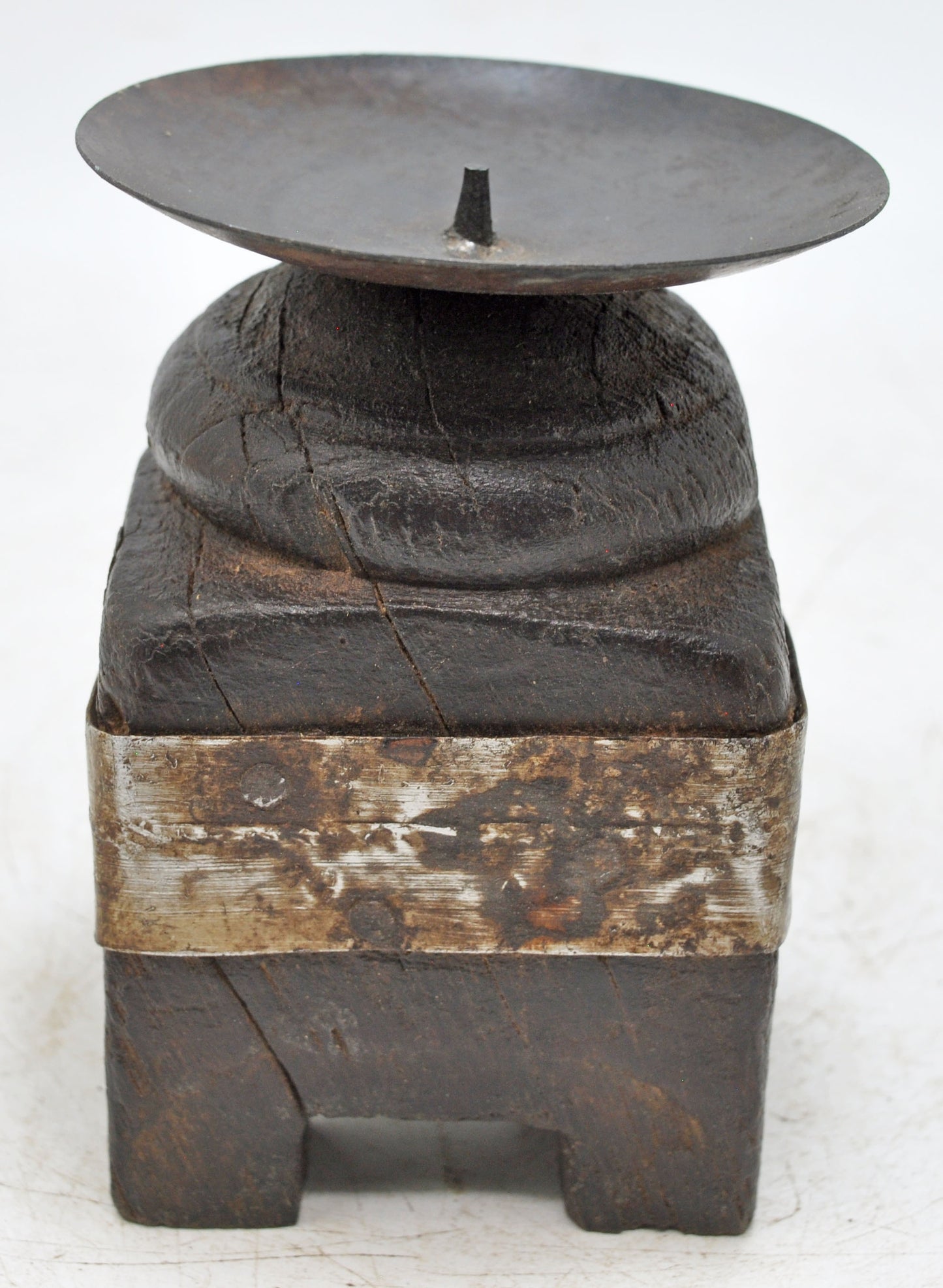 Antique Wooden Paga Leg Candle Holder Stand Original Old Hand Carved