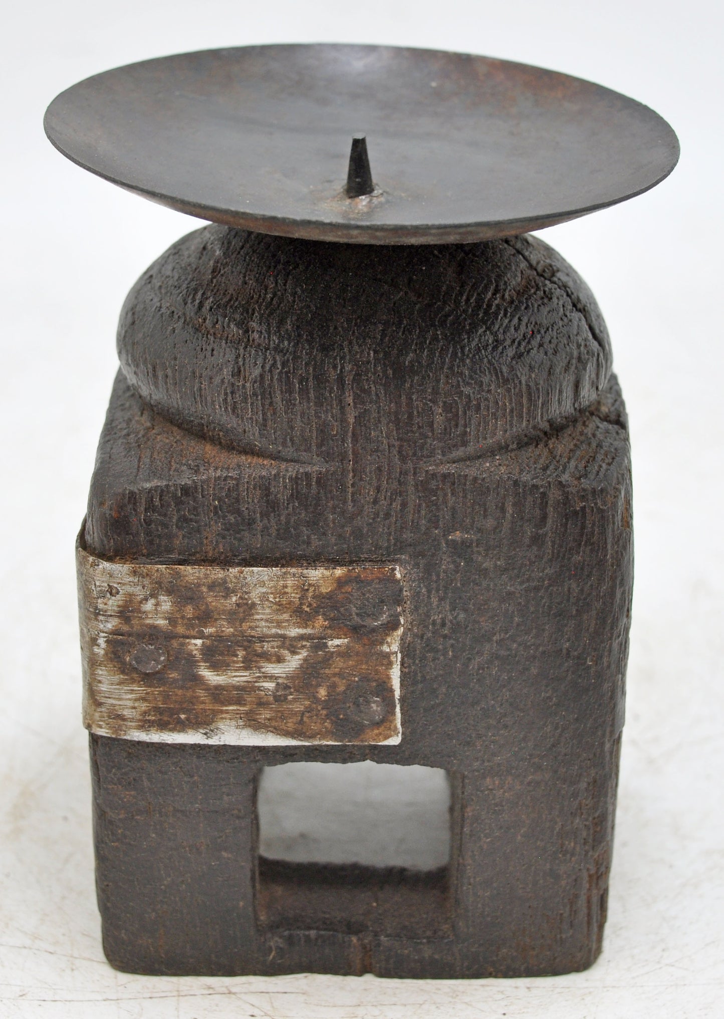 Antique Wooden Paga Leg Candle Holder Stand Original Old Hand Carved