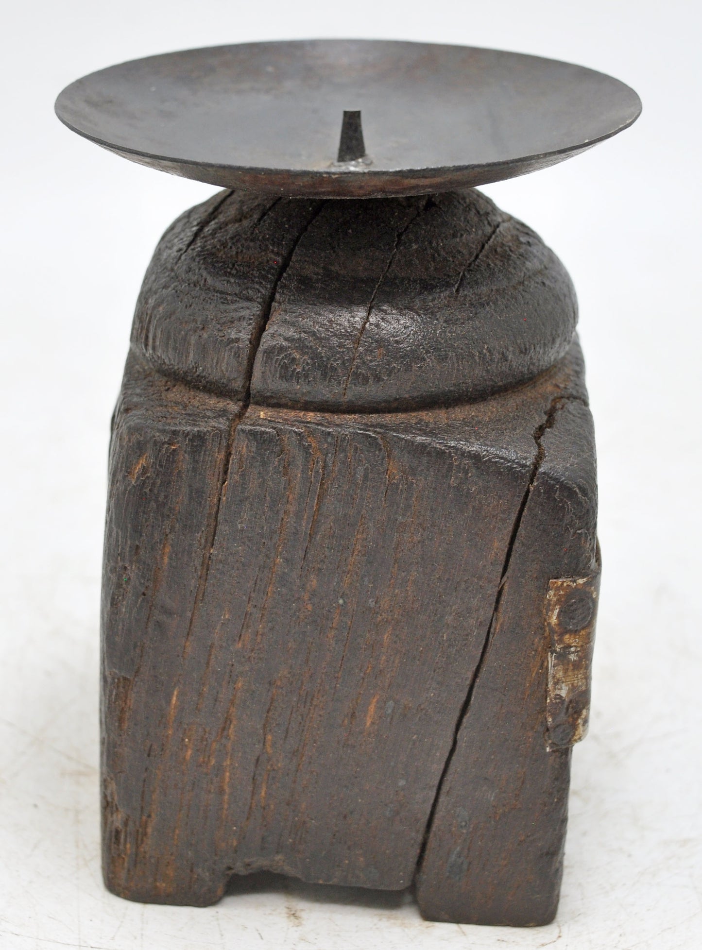 Antique Wooden Paga Leg Candle Holder Stand Original Old Hand Carved