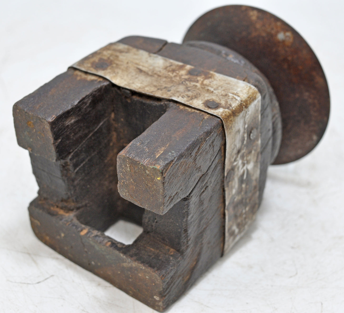 Antique Wooden Paga Leg Candle Holder Stand Original Old Hand Carved