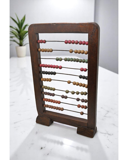 Vintage Wooden Counting Abacus Original Old Hand Crafted