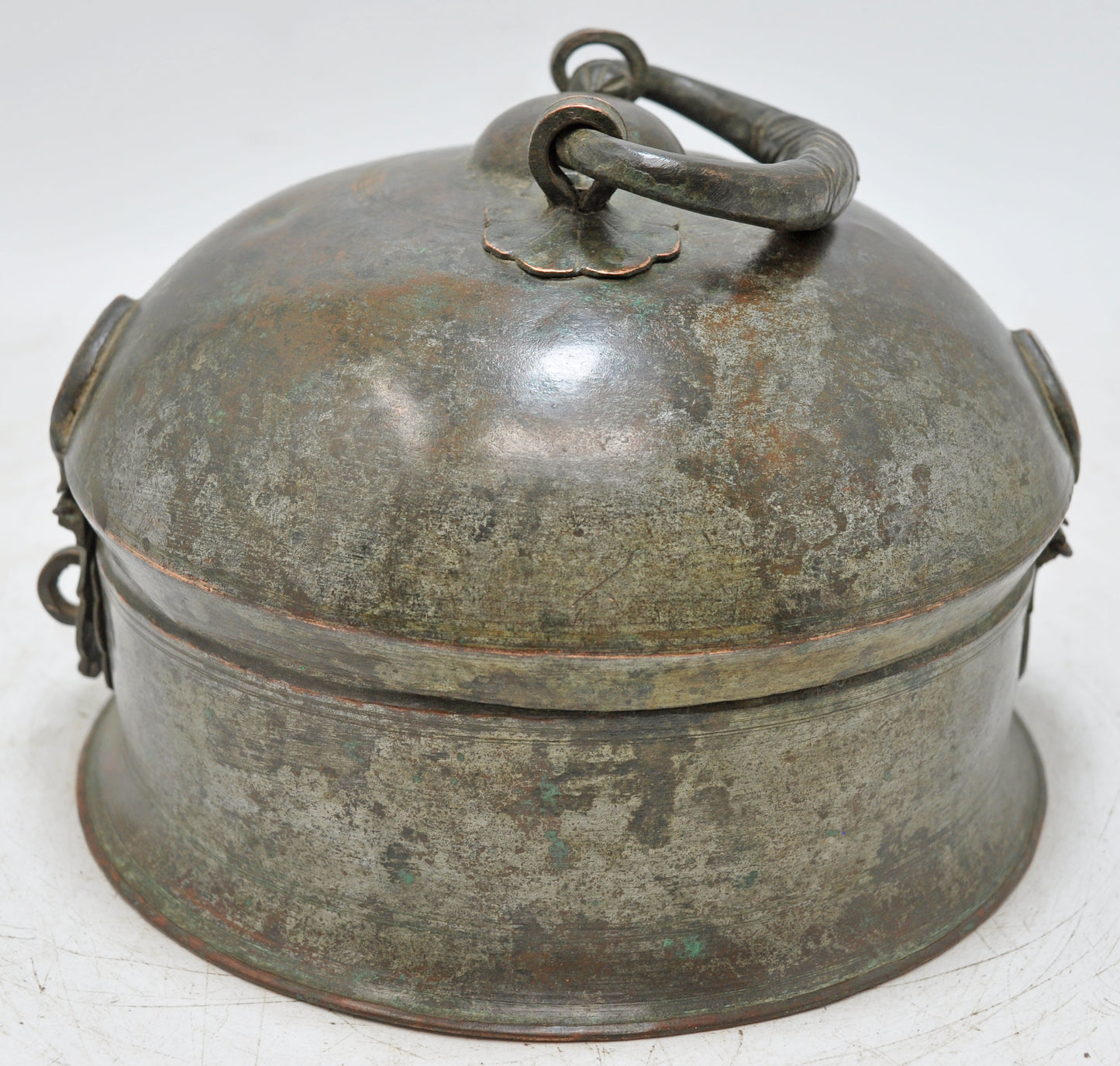 Antique Copper Round Betel Nuts Supari Box Original Old Hand Crafted