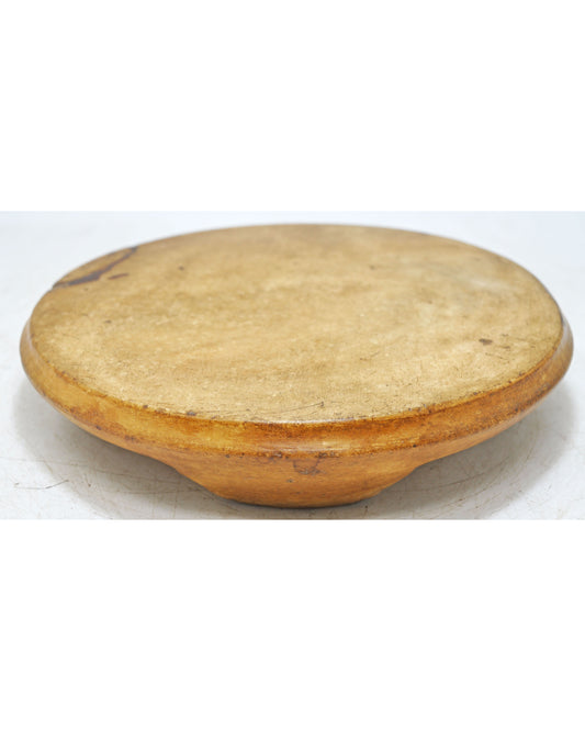 Antique White Marble Chapati Bread Rolling Plate Original Old Hand Carved