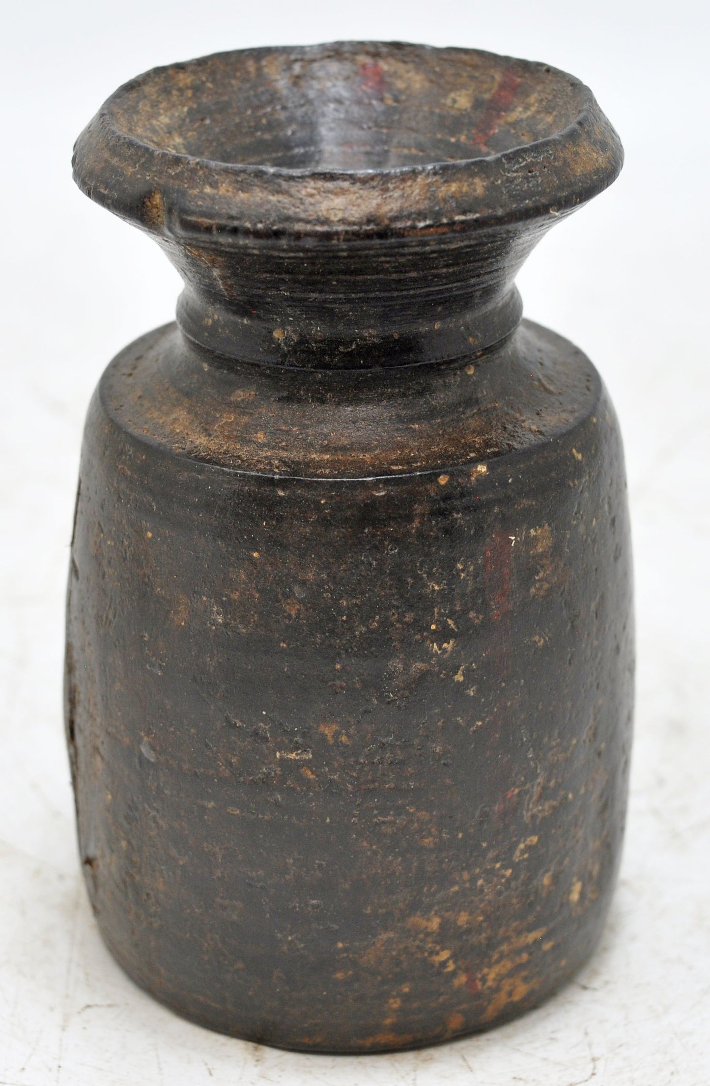 Antique Wooden Small Size Water Pot Matka Original Old Hand Carved