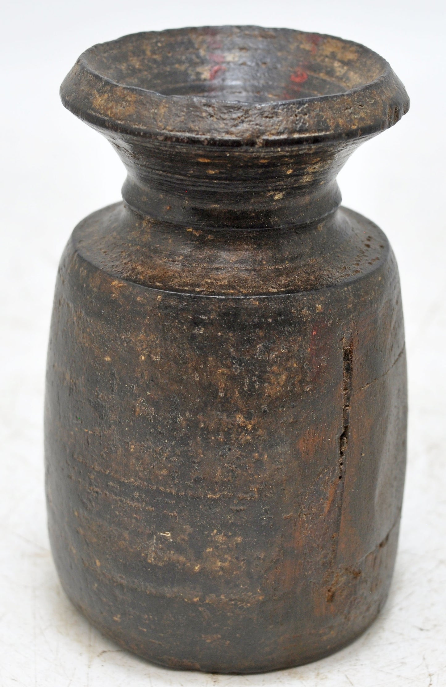 Antique Wooden Small Size Water Pot Matka Original Old Hand Carved