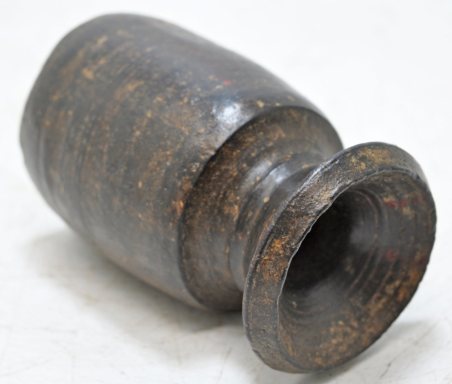 Antique Wooden Small Size Water Pot Matka Original Old Hand Carved