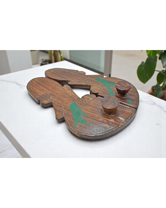 Antique Wooden Holy Man's Slippers Pair Original Old Fine Hand Carved