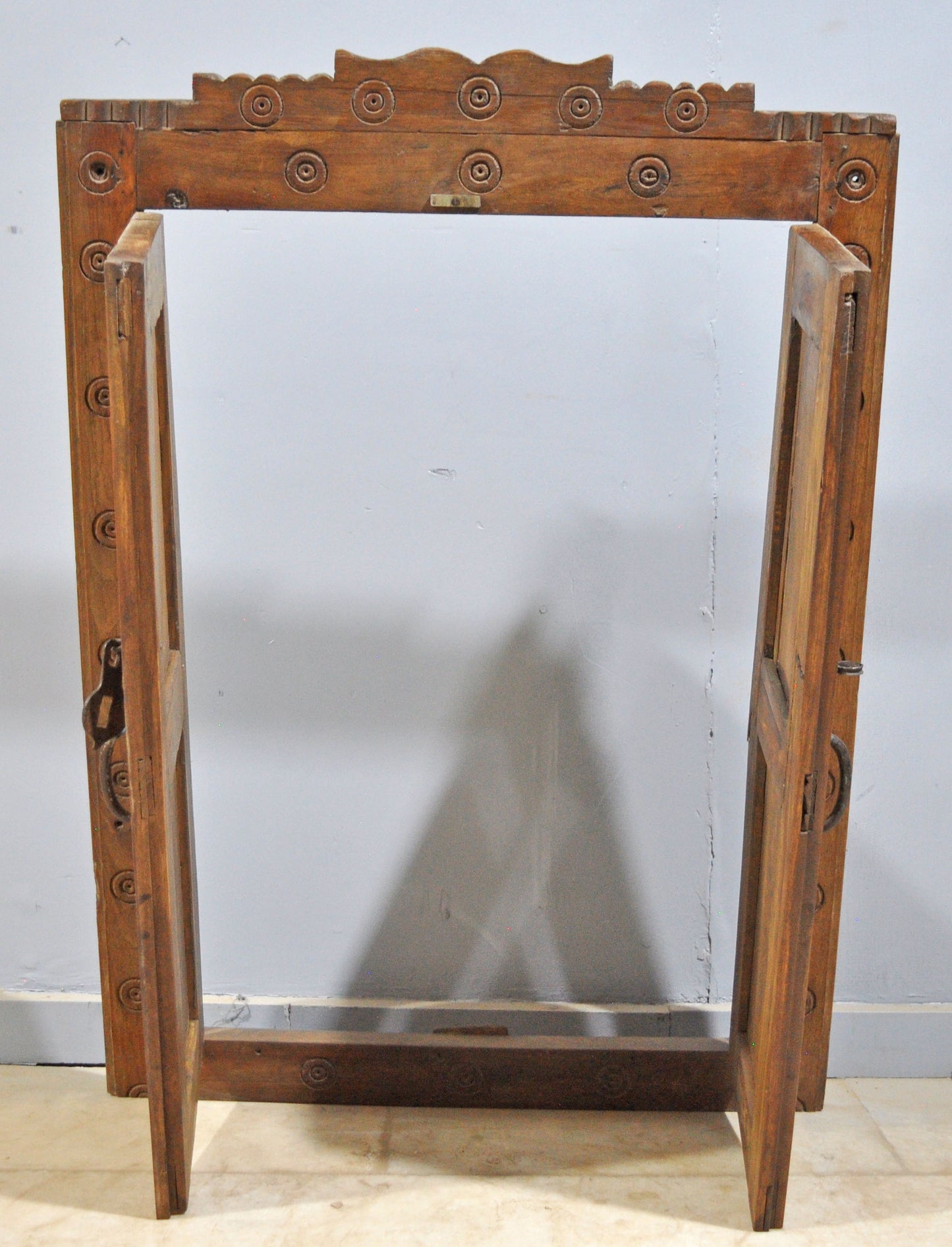 Antique Wooden Wall Décor Large Wooden Window With Frame Hand Carved