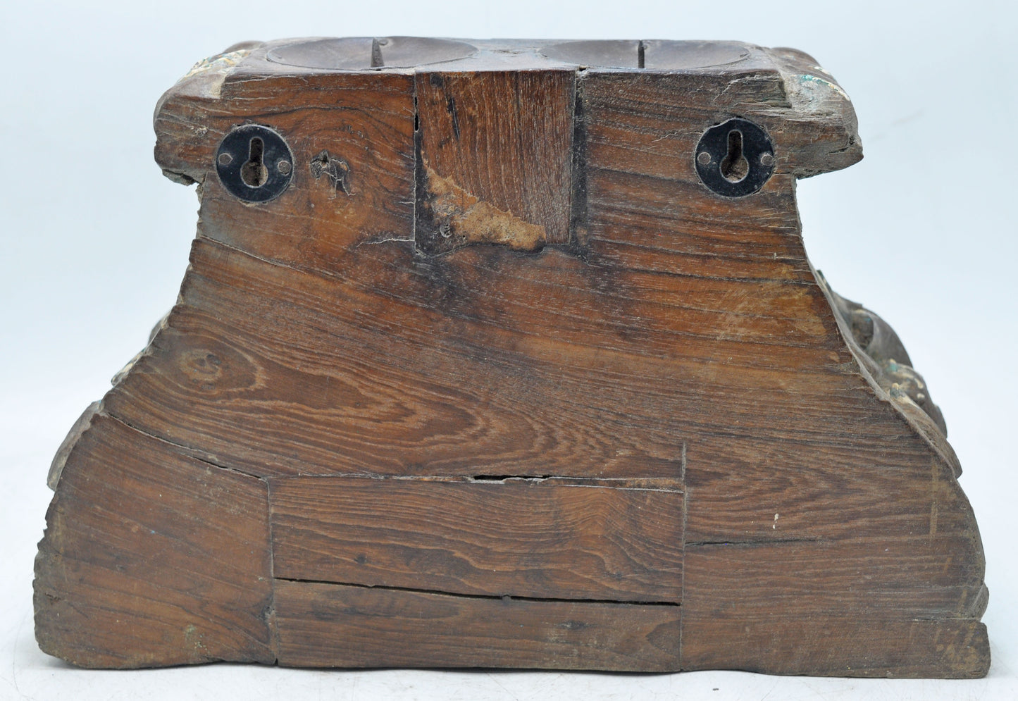 Antique Wooden Half Pillar Column Base Candle Holder Original Old Fine Hand Carved