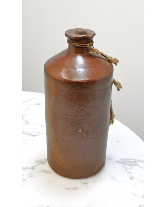 Antique Brown Sand Stone Ink Bottle Original Old Hand Crafted