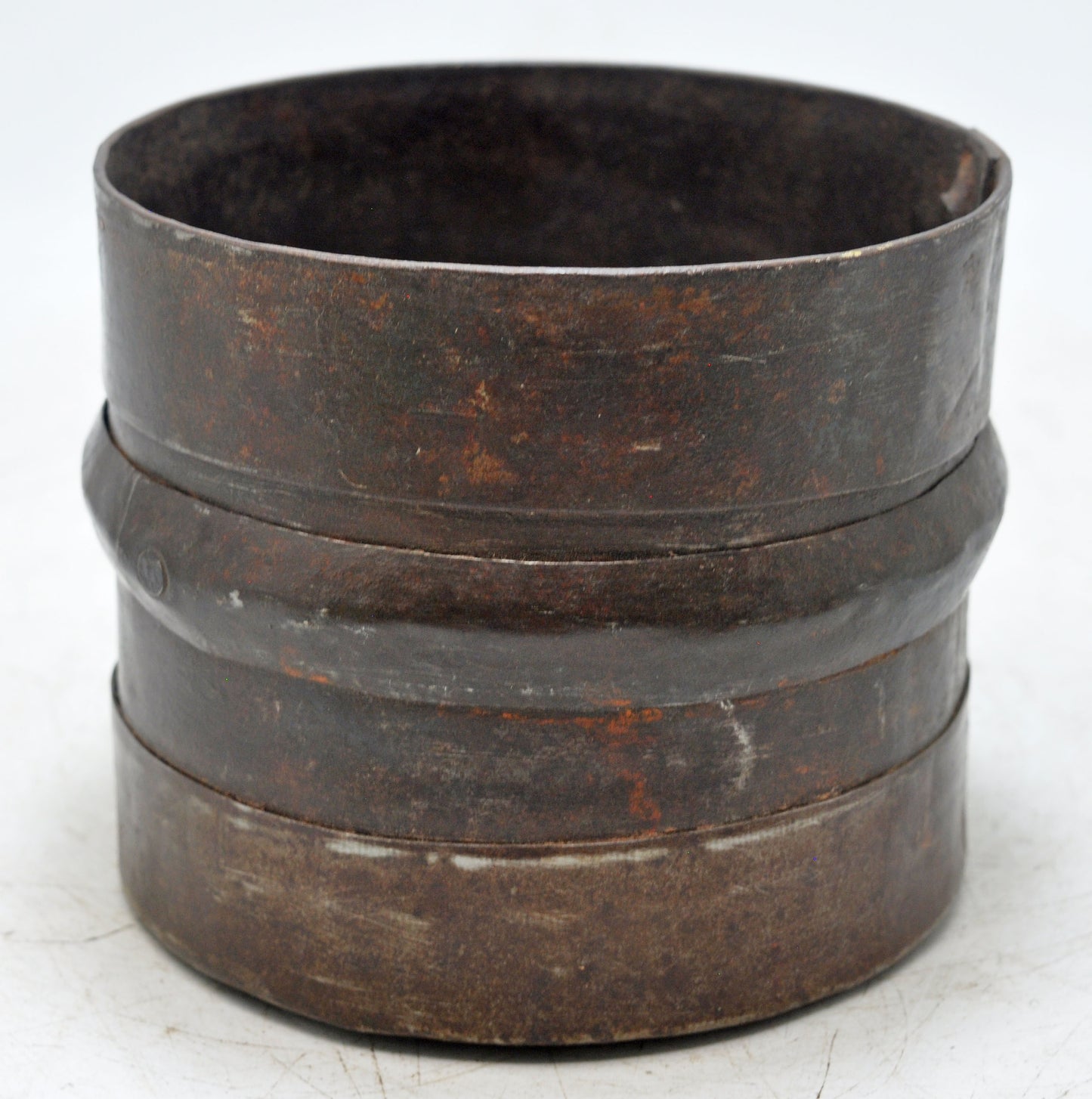 Antique Iron Round Grain Measurement Paili Pot Original Old Hand Crafted