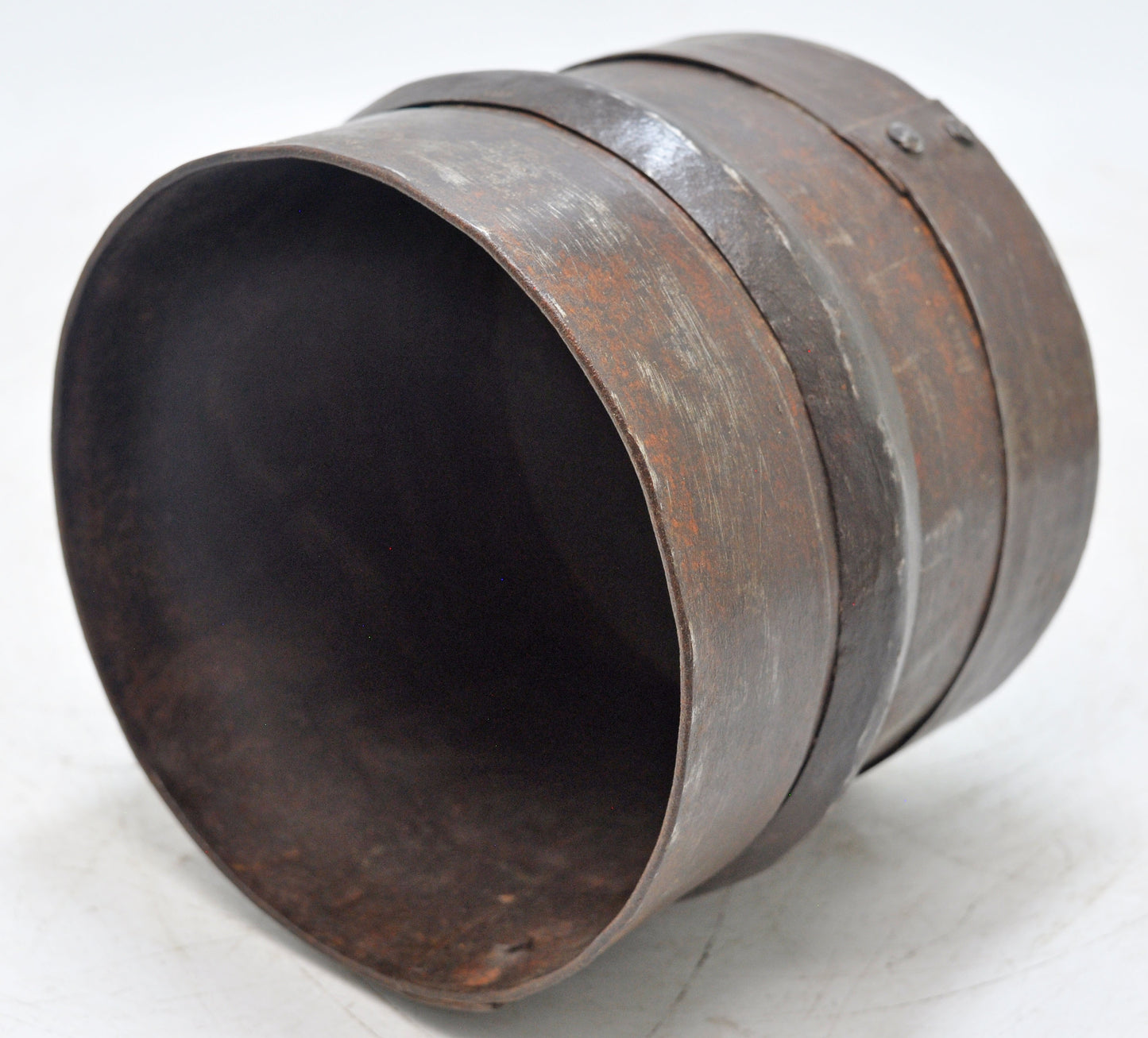 Antique Iron Round Grain Measurement Paili Pot Original Old Hand Crafted