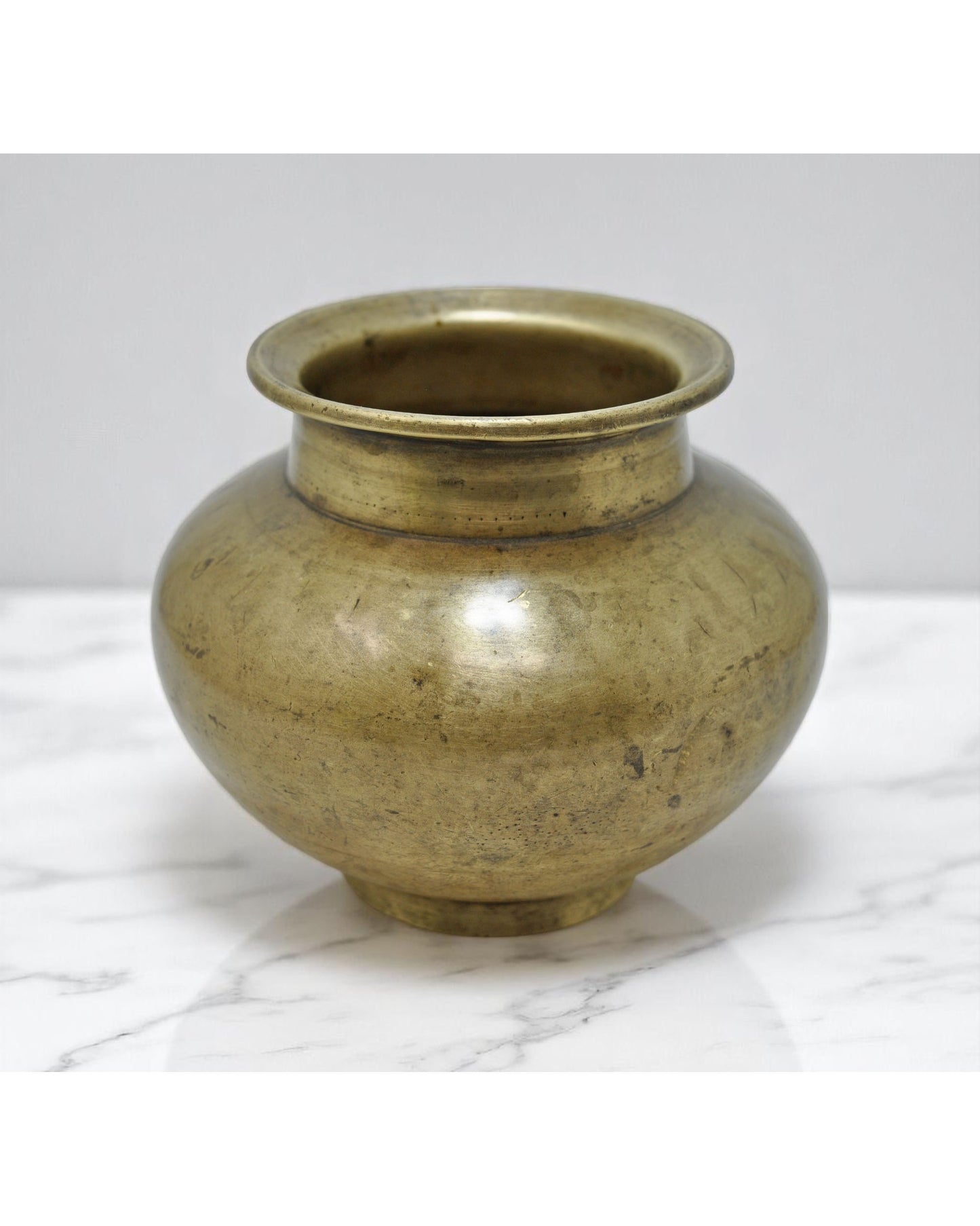 Antique Brass Round Water Drinking Lota Pot Original Old Hand Crafted