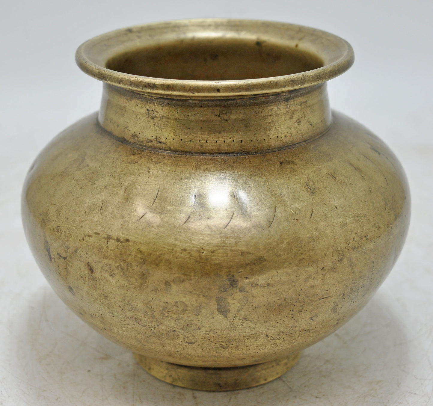 Antique Brass Round Water Drinking Lota Pot Original Old Hand Crafted