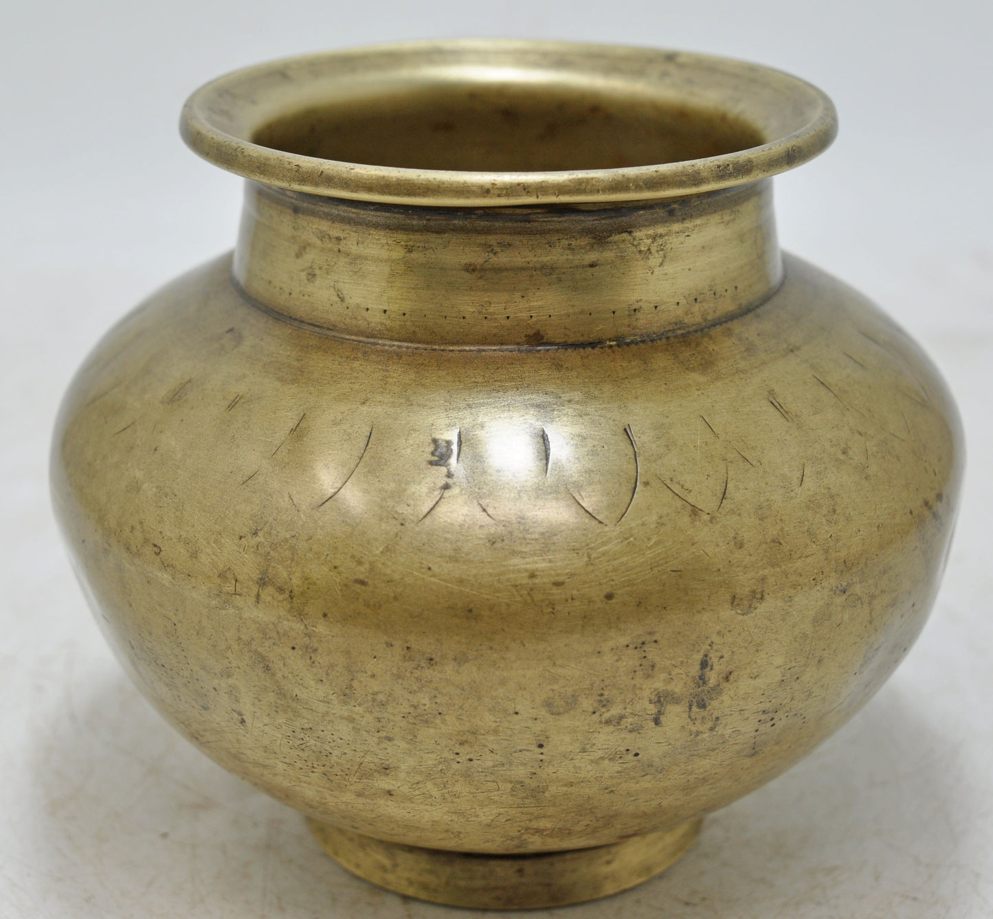 Antique Brass Round Water Drinking Lota Pot Original Old Hand Crafted