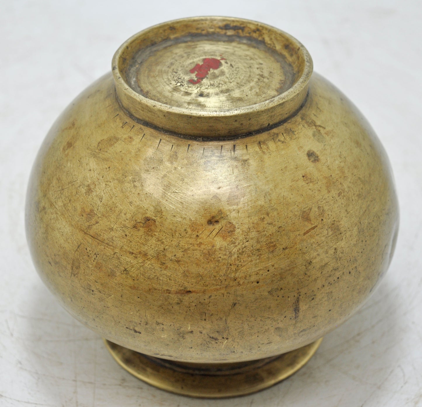 Antique Brass Round Water Drinking Lota Pot Original Old Hand Crafted