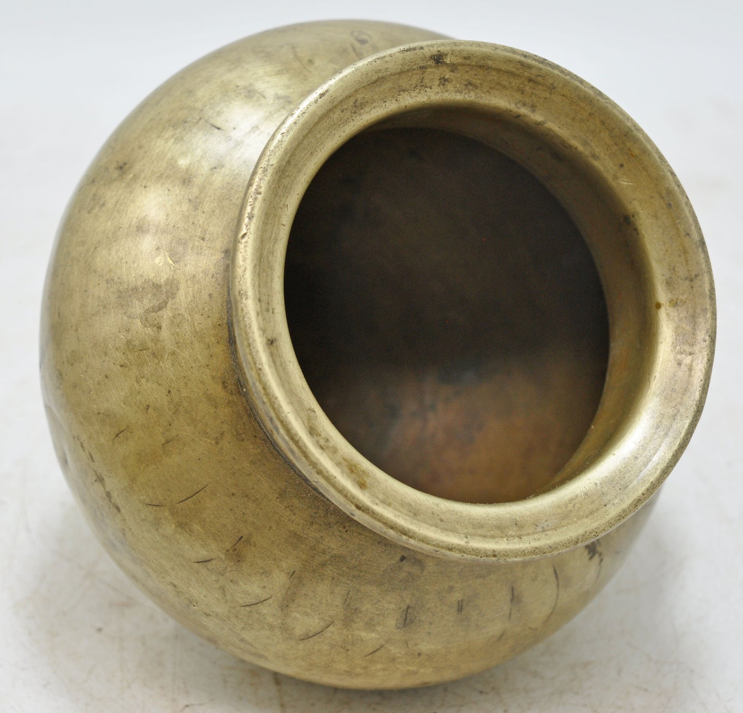 Antique Brass Round Water Drinking Lota Pot Original Old Hand Crafted