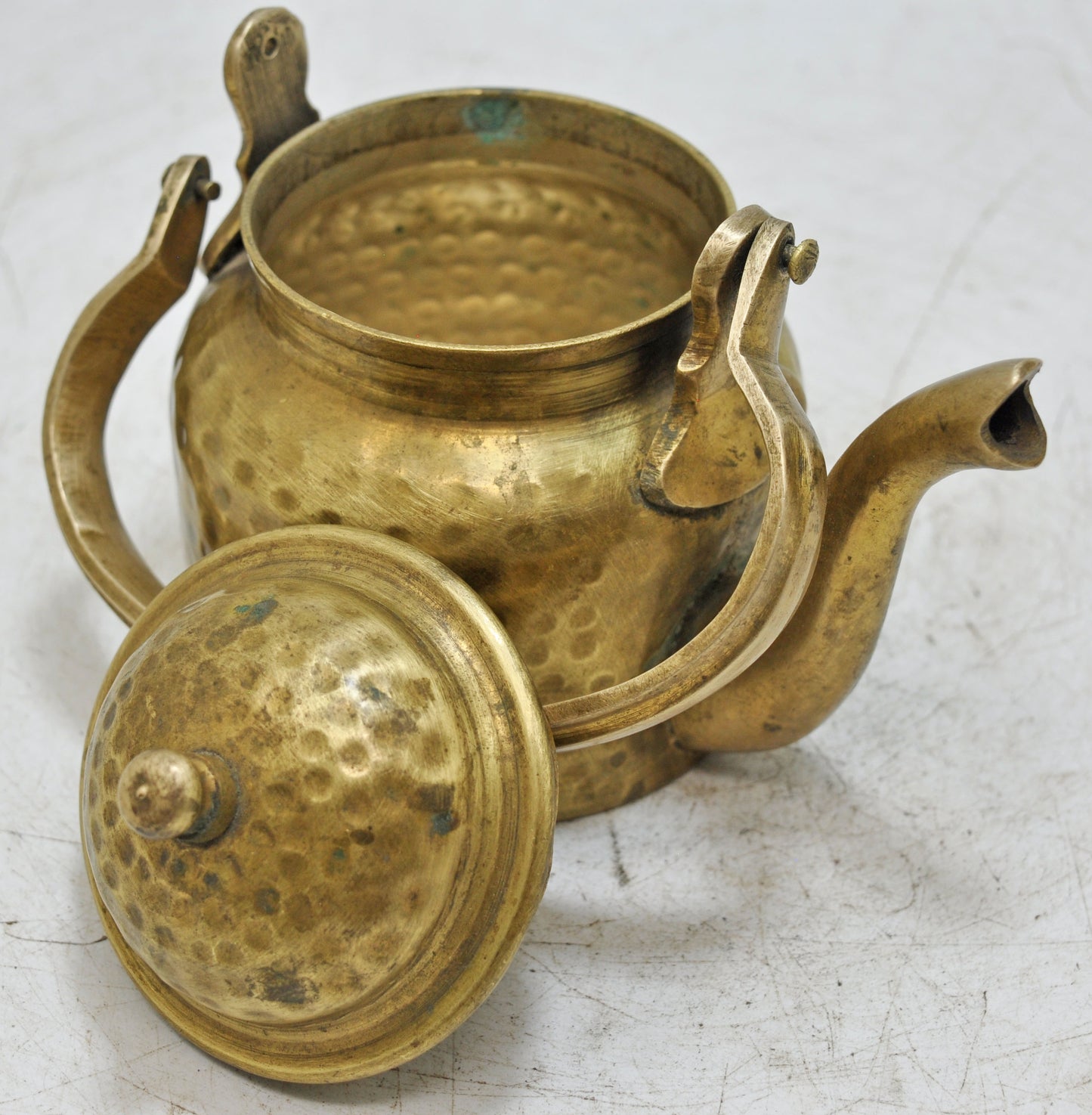 Antique Brass Tea Kettle Pot Original Old Hand Crafted Nice Shape