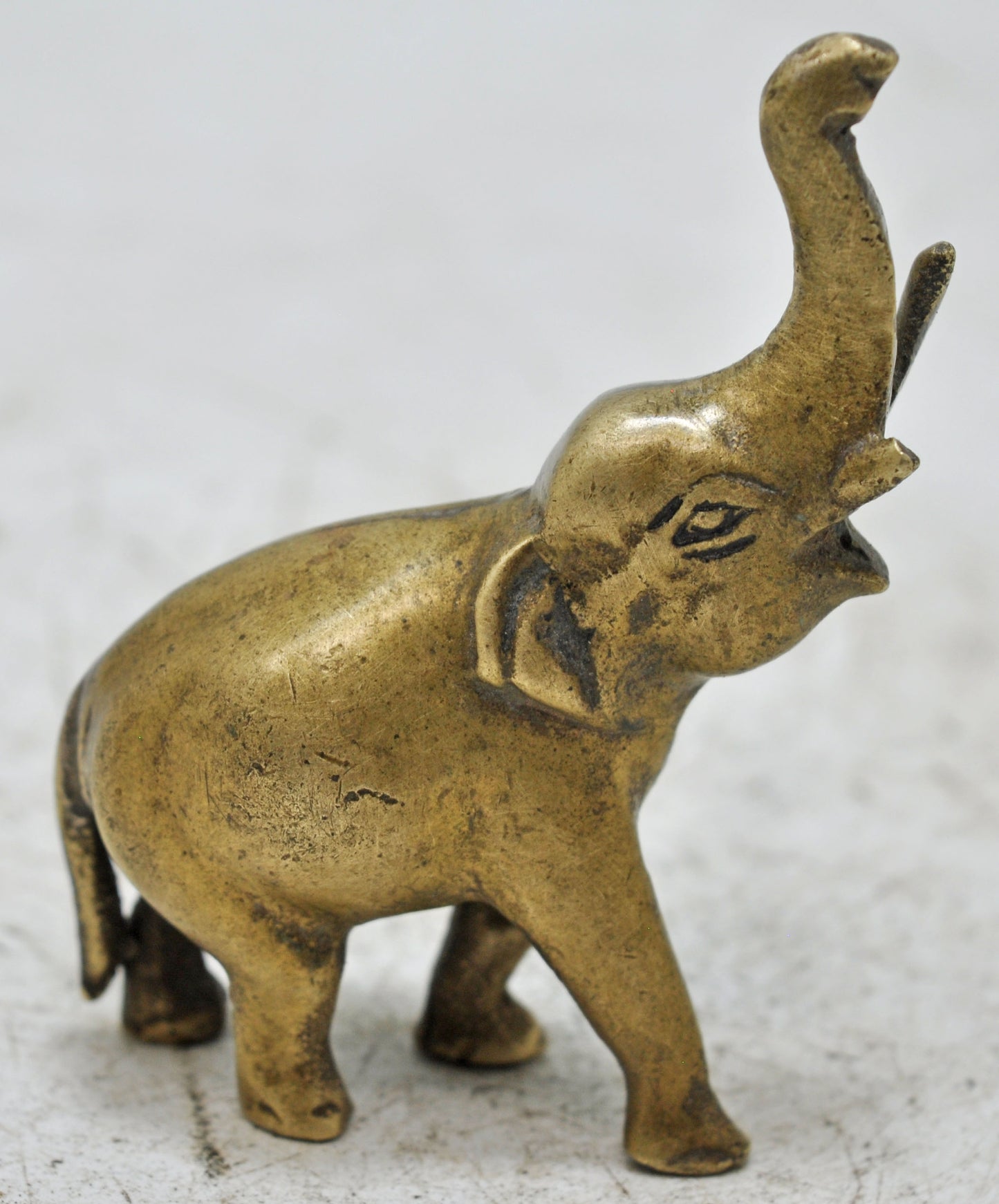 Antique Brass Elephant Figurine Original Old Hand Crafted