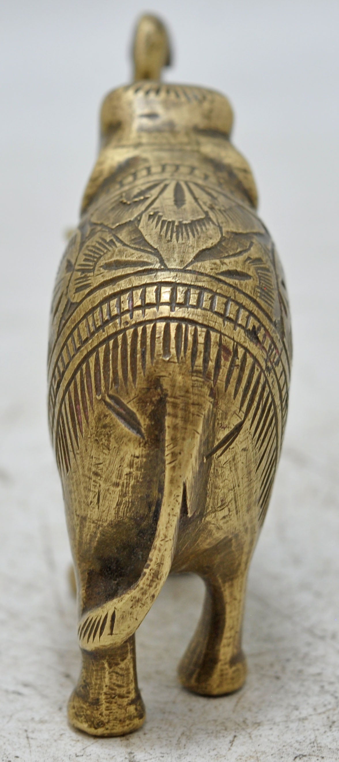Antique Brass Elephant Figurine Original Old Hand Crafted