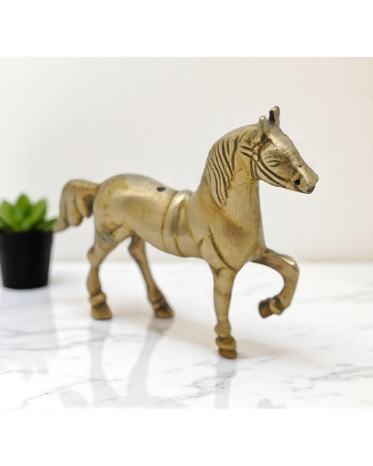 Antique Brass Horse Figurine Original Old Hand Crafted