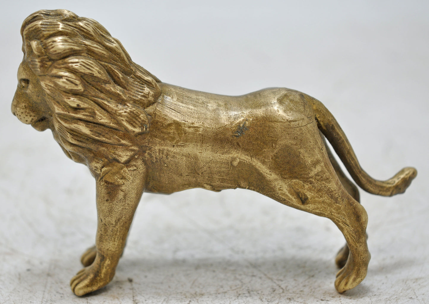 Antique Brass Lion Figurine Original Old Hand Crafted