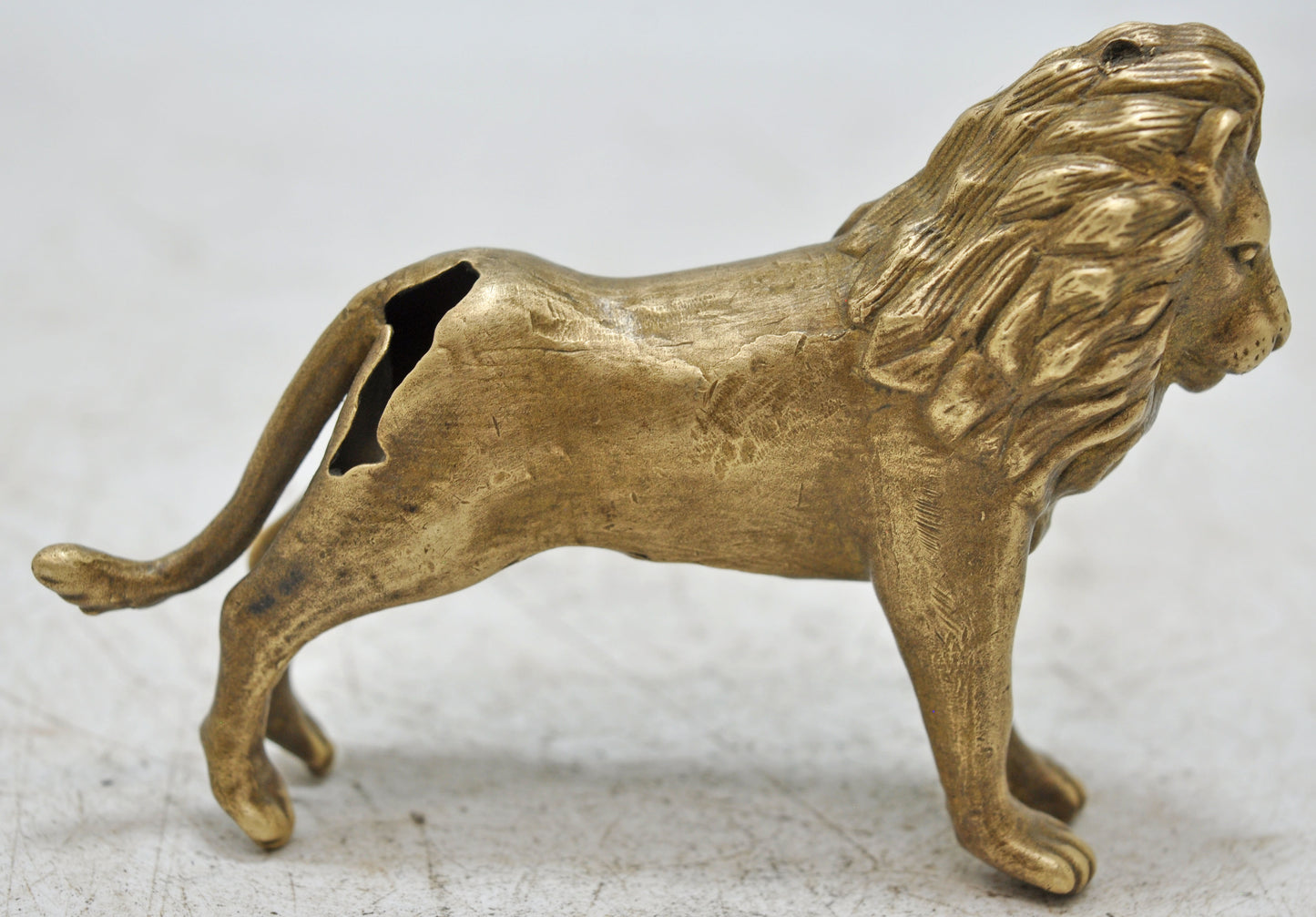 Antique Brass Lion Figurine Original Old Hand Crafted
