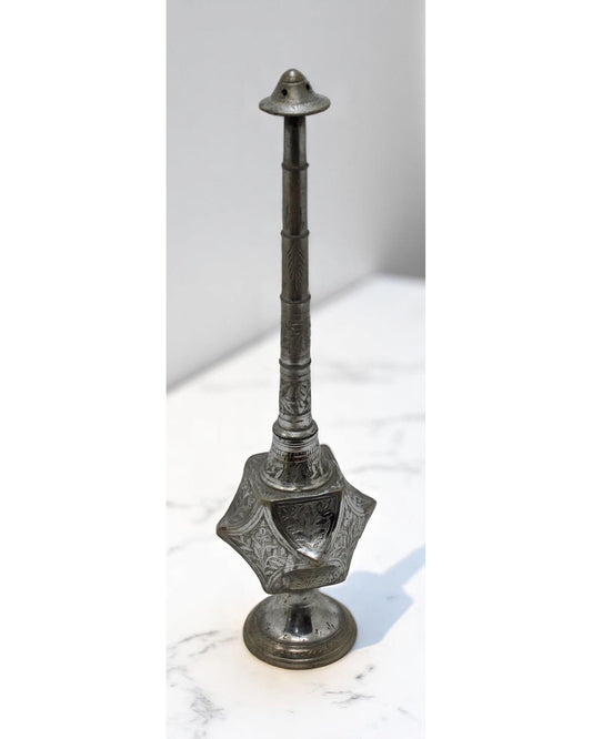 Antique Brass Holy Water Bottle Original Old Hand Crafted Engraved