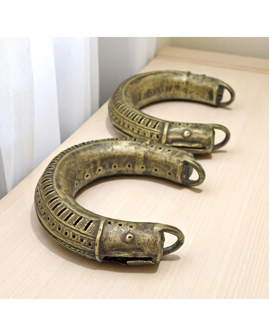Antique Brass Large Jewellery Anklets Original Old Hand Crafted Engraved