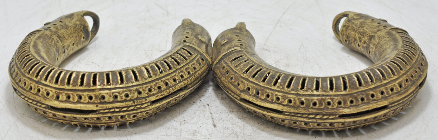 Antique Brass Large Jewellery Anklets Original Old Hand Crafted Engraved