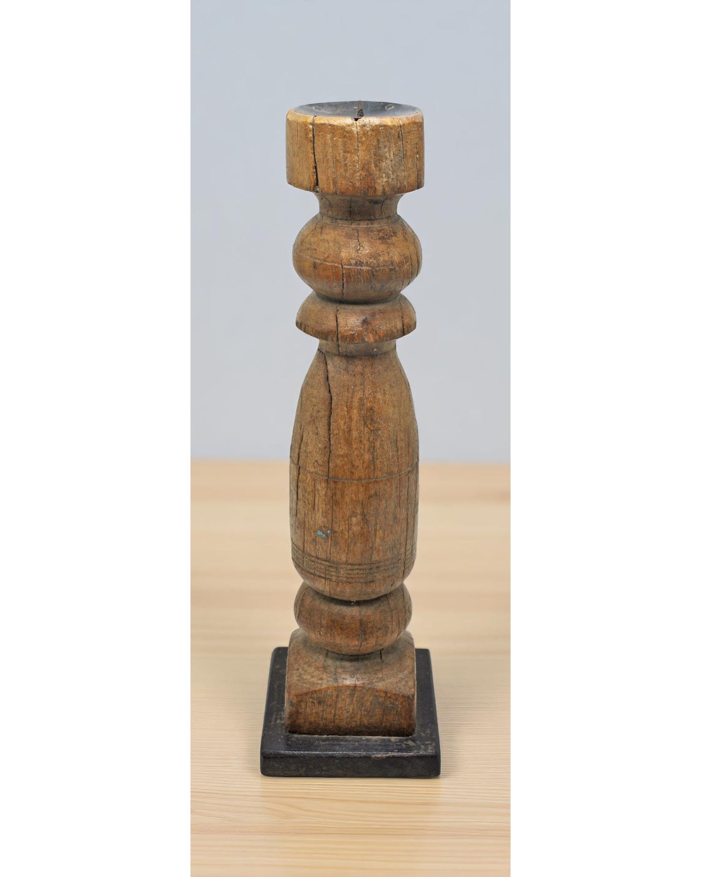 Antique Wooden Paga Leg Candle Holder Original Old Hand Carved