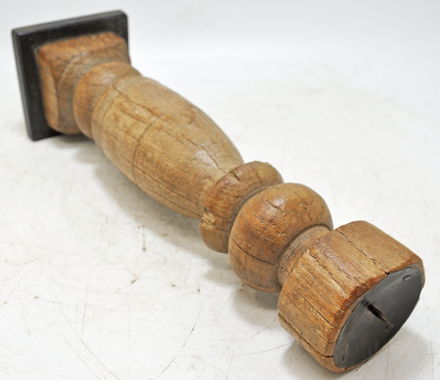 Antique Wooden Paga Leg Candle Holder Original Old Hand Carved