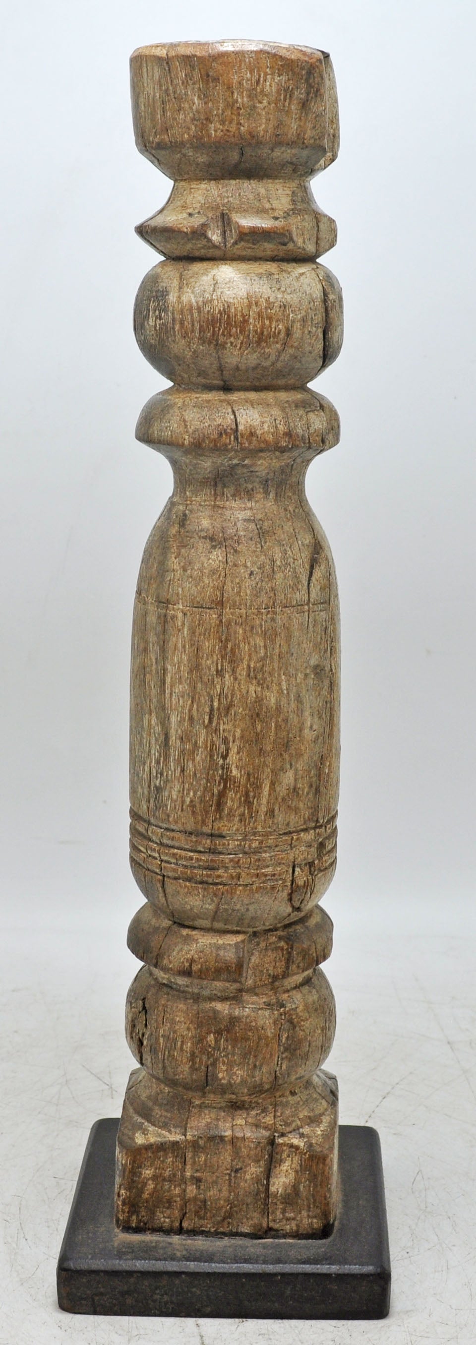 Antique Wooden Paga Leg Candle Holder Original Old Hand Carved White Rustic